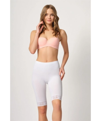 Beyaz MI Emay 3004 Soft Uzun Paça Dantel Boxer - SSSSSS6412-4337