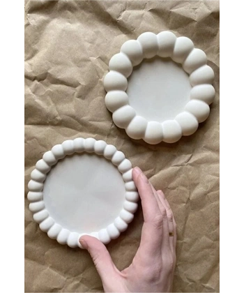 Dekoratif Bubble 2’li Dekoratif Beton Tabak Takı Tabağı Bardak Altlığı