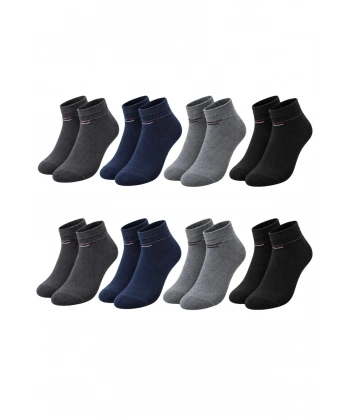 Erkek Bambu Patik Çorap 8li Set Yumuşak Dikişsiz Nefes Alan Sıkmayan Lastikli Günlük Rahat Çorap