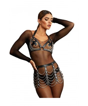 Zincir Detaylı Fantezi Harness Aksesuar - SSSSSS5783-3551