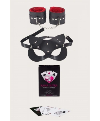 Sexy Görselli Oyun Kartı Kama Sutra Kelepçe Maske Set - SSSSSS1110-4512