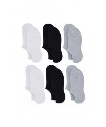Erkek Bambu 6’lı Dikişsiz Babet Çorap Siyah Beyaz Gri Görünmez Sneaker Çorap Nefes Alan Yumuşak