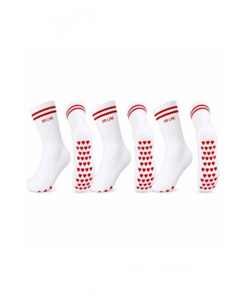 DB LINE Kaydırmaz Yoga Pilates Çorabı 4lü | Pamuklu Silikon Taban, Barre Stüdyo Spor
