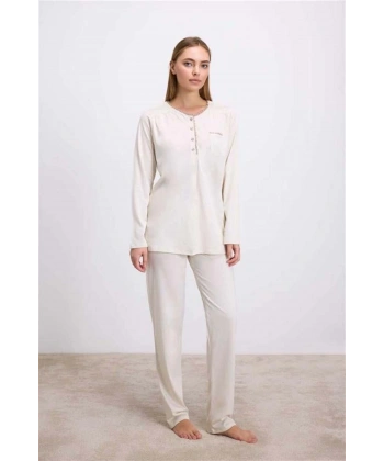 Uzun Kollu T-Shirt ve Pantolon Pijama Takım - SSSSSS3228-9345
