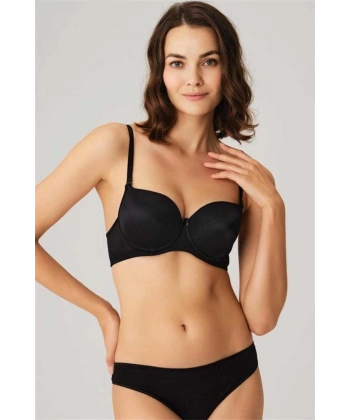 Balenli Desteksiz Dolgusuz Askıları Çıkabilen Günlük Klasik T-Shirt Sütyeni - SSSSSS8508-642