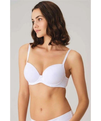 Balenli Desteksiz Dolgusuz Askıları Çıkabilen Günlük Klasik T-Shirt Sütyeni - SSSSSS2396-245