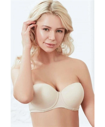 Balenli Destekli Dolgulu Askısız Straplez Günlük Klasik T-Shirt Sütyeni - SSSSSS7563-1117