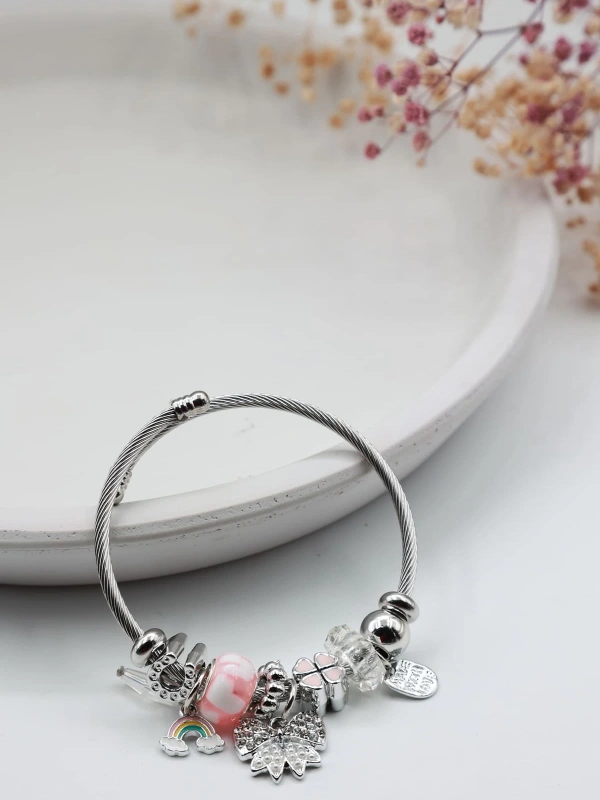 Anthony Ayarlanabilir Kadın Çelik Charm Bileklik