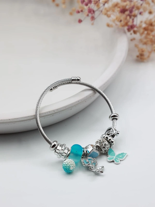 Etere Ayarlanabilir Kadın Çelik Charm Bileklik