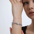 Antonella Yonca Figürlü Sıra Taşlı Kadın Çelik Bileklik