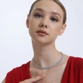 Regina Sıra Taşlı Kadın Çelik Kolye