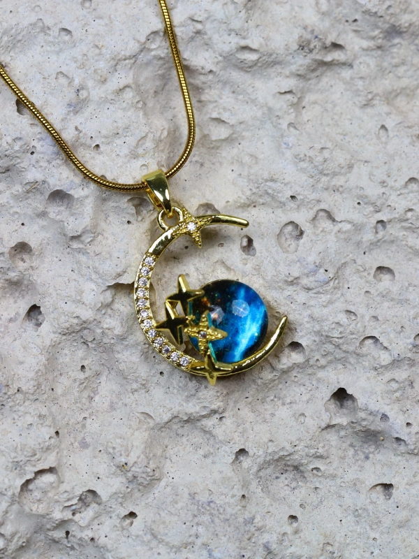 Felice Uzay Temalı Kadın Çelik Kolye