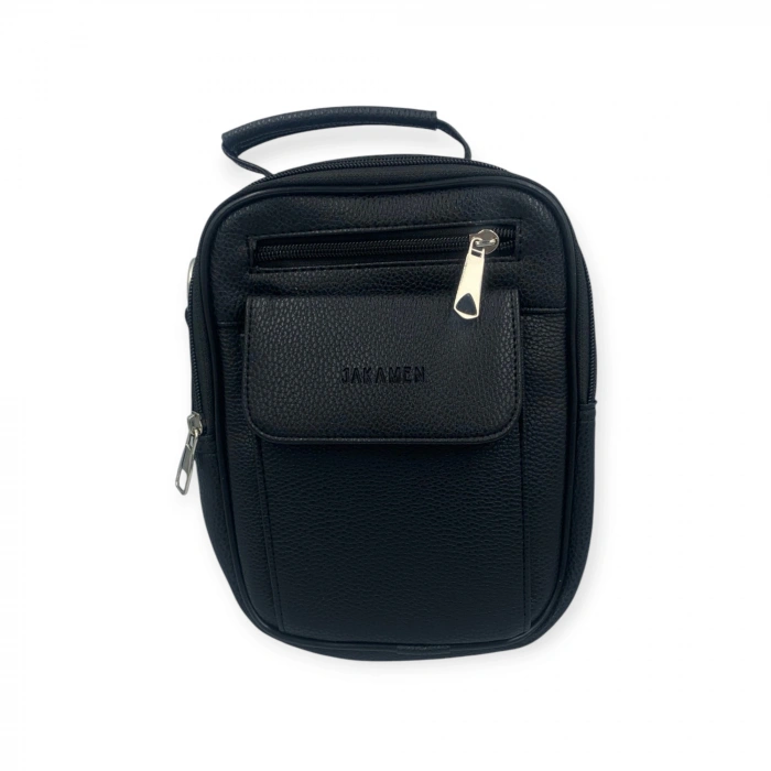 Jakamen Siyah Erkek Deri Askılı Çanta
