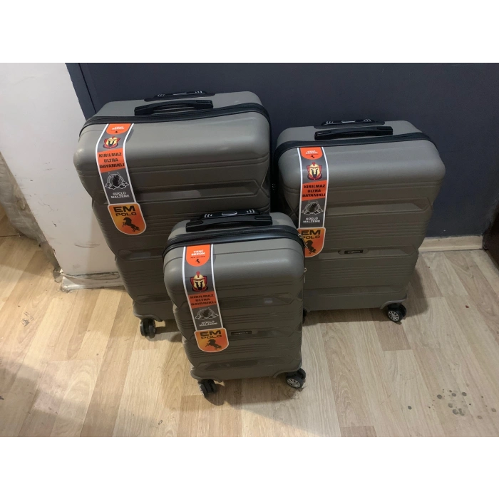 EM Polo Kırılmaz Garantili Üçlü Valiz Seti