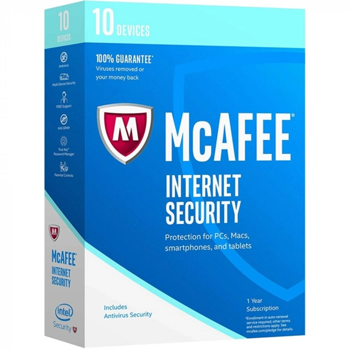 McAfee Internet Security 10 Cihaz-1 Yıl Dijital Lisans