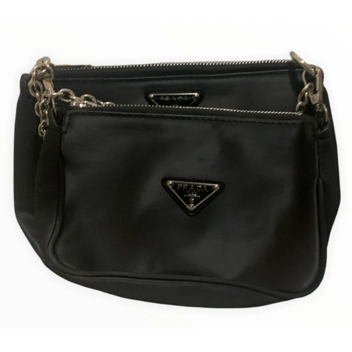 Prada Siyah Kadın Suni Deri İkiz Çanta Omuz Çantası