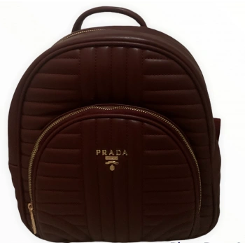 Prada Bordo Kadın Suni Deri Sırt Çantası