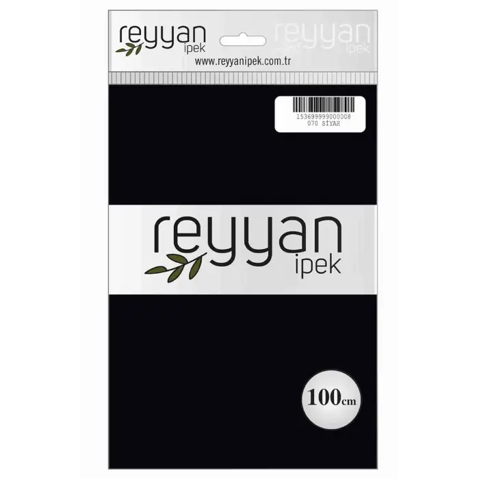 Reyyan İpek 100 Cm Düz Poşetli Yazma (Siyah)-070
