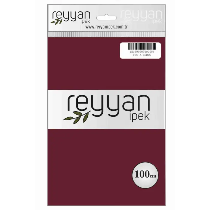 Reyyan İpek 100 Cm Düz Poşetli Yazma (Bordo)-035