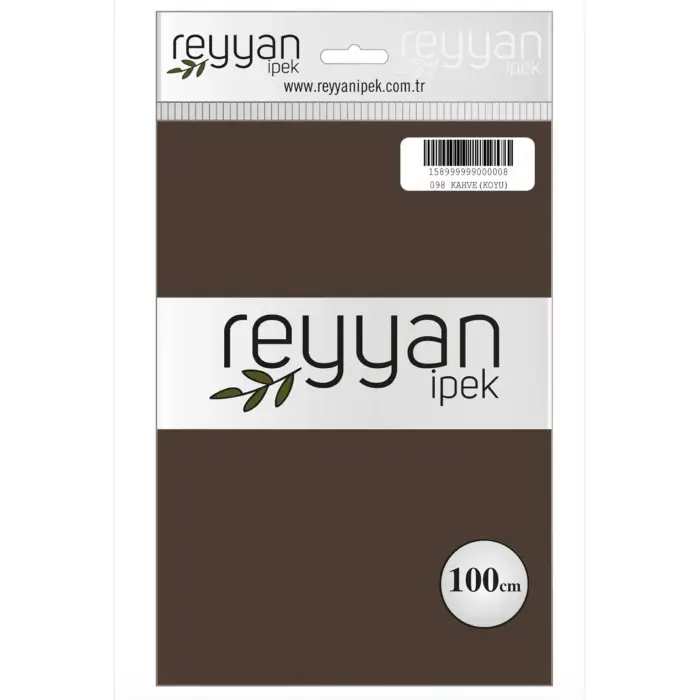 Reyyan İpek 100 Cm Düz Poşetli Yazma (Kahve Koyu)-098