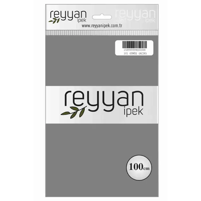 Reyyan İpek 100 Cm Düz Poşetli Yazma (Gümüş Açık)-101
