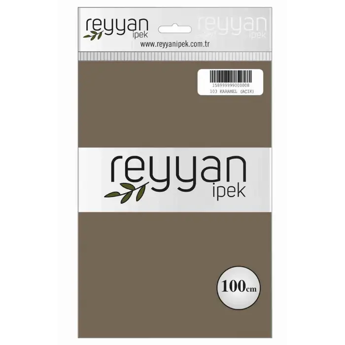 Reyyan İpek 100 Cm Düz Poşetli Yazma (Karamel Açık)-103