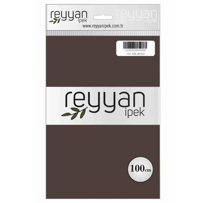 Reyyan İpek 100 Cm Düz Poşetli Yazma (Kül Koyu)-136