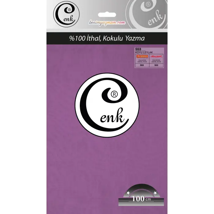 Cenk Düz 100 cm Poşetli Oyalık Yazma -(Koyu Leylak)-(301-553)