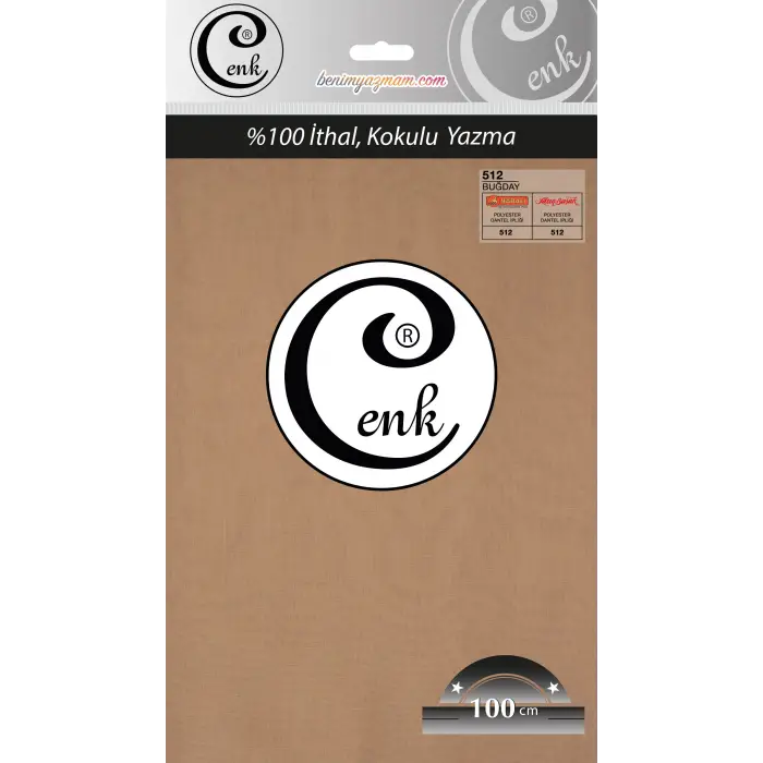 Cenk Düz 100 cm Poşetli Oyalık Yazma -(Buğday)-(301-512)