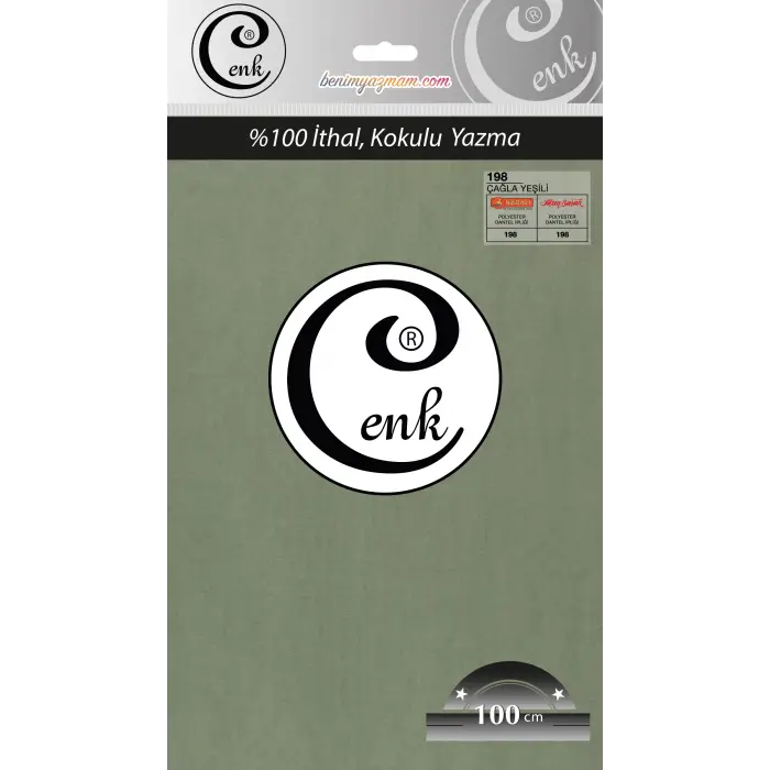 Cenk Düz Renk 100cm Çagla Yeşili Yazma (301-198)