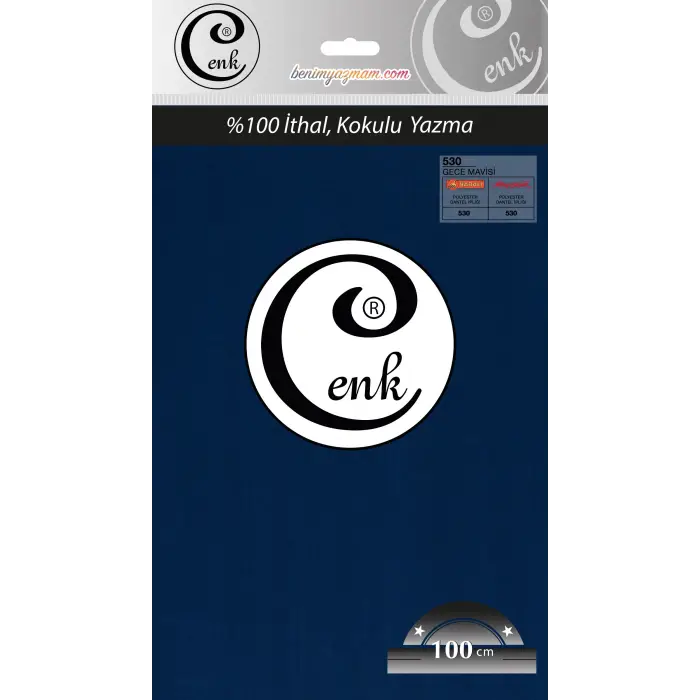 Cenk Düz 100cm Gece Mavi Yazma (301-530)