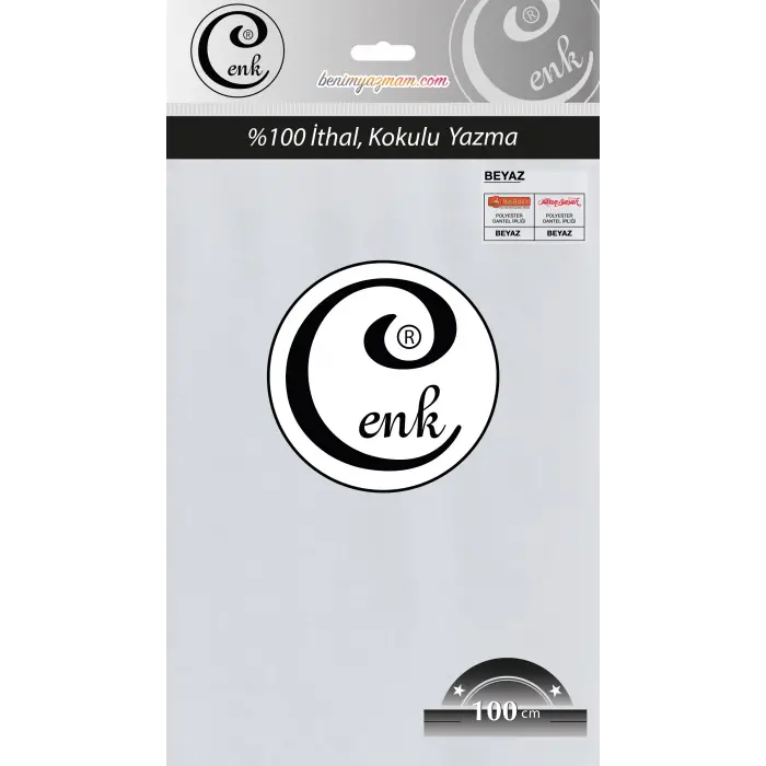 Cenk Düz Renk 100cm Beyaz Yazma (301-000)