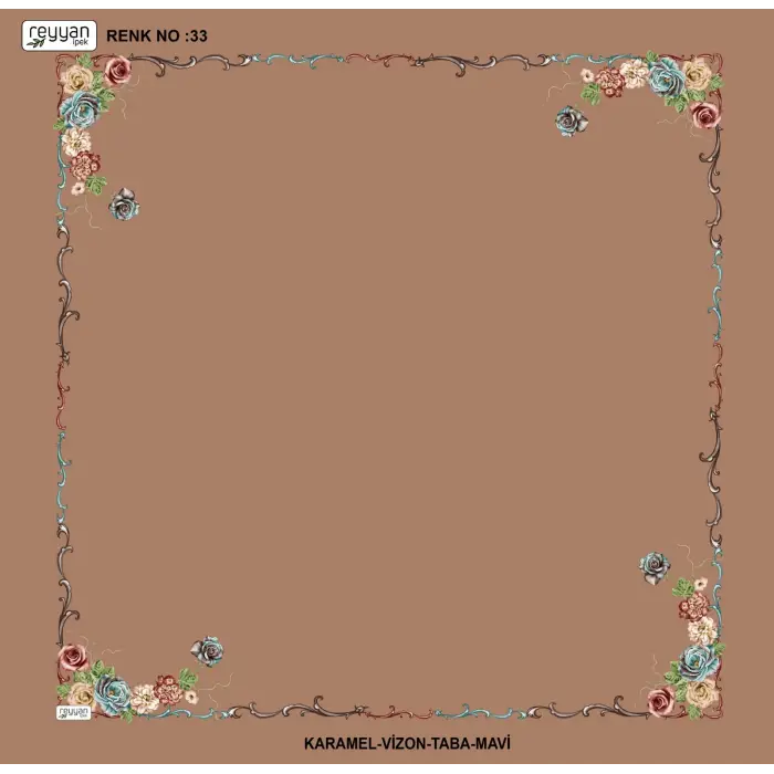 Reyyan İpek 100 cm Desenli Oyalık Yazma (ryyn-439-07)