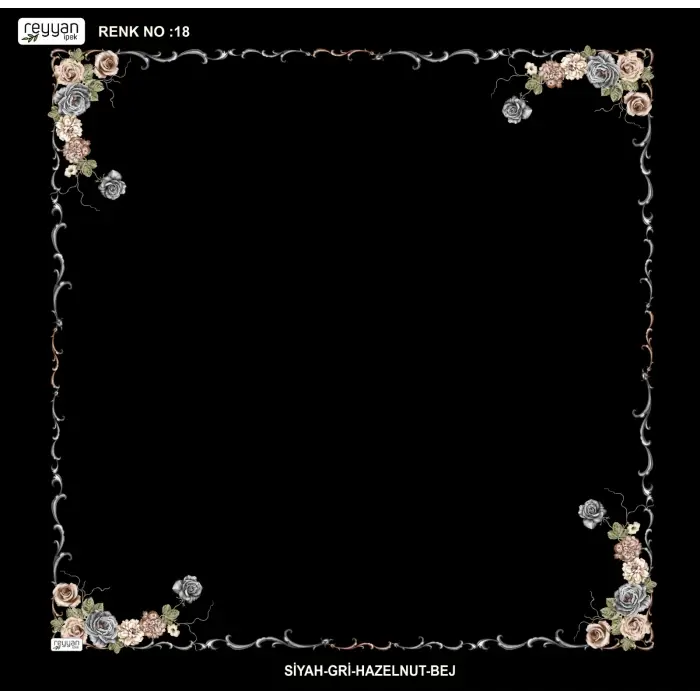 Reyyan İpek 100 cm Desenli Oyalık Yazma (ryyn-439-34)