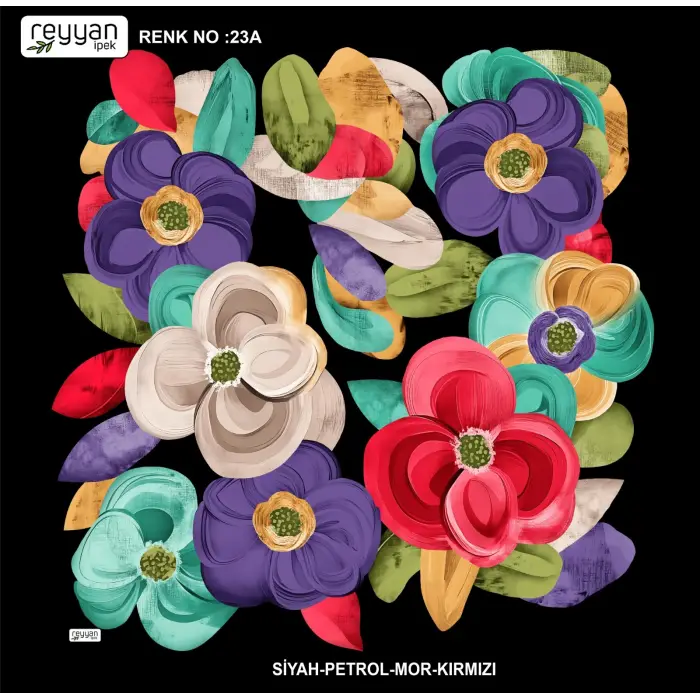 Reyyan İpek 100 cm Desenli Oyalık Yazma (ryyn-441-09)