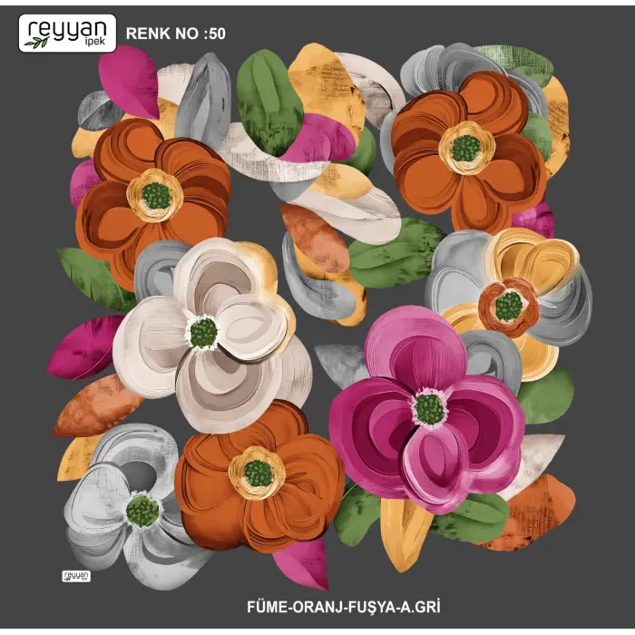 Reyyan İpek 100 cm Desenli Oyalık Yazma (ryyn-441-18)