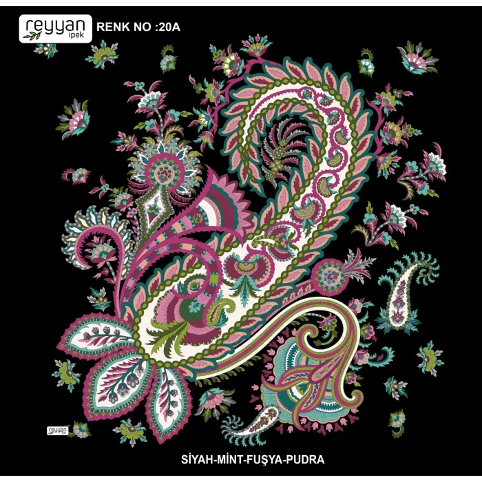 Reyyan İpek 100 cm Desenli Oyalık Yazma (ryyn-446-03)