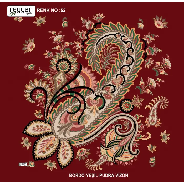 Reyyan İpek 100 cm Desenli Oyalık Yazma (ryyn-446-16)