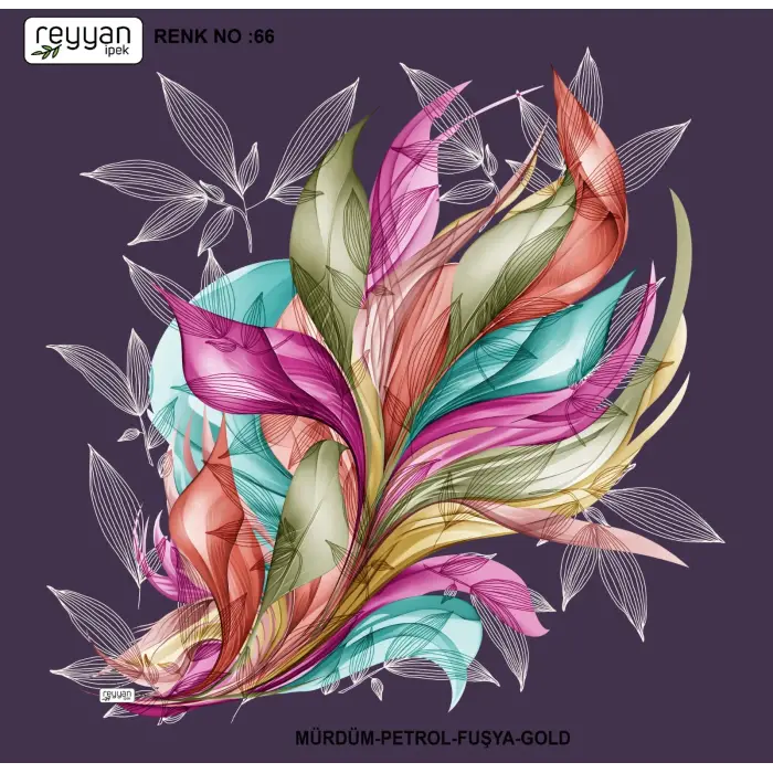 Reyyan İpek 100 cm Desenli Oyalık Yazma (ryyn-447-09)