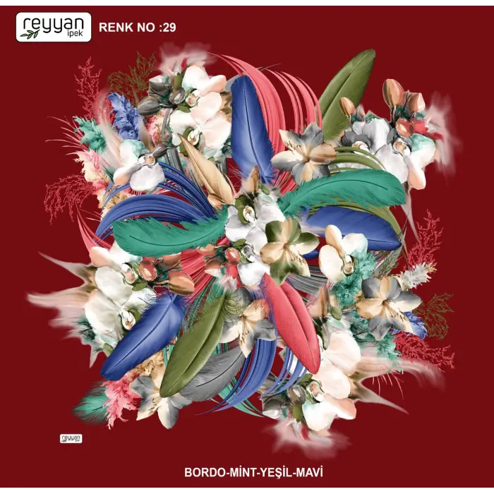 Reyyan İpek 100 cm Desenli Oyalık Yazma (ryyn-448-10)