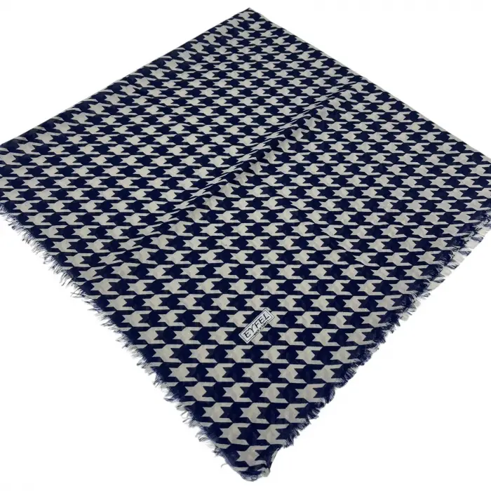 Eyfel Dimi Koton Eşarp Lacivert-Vizon Serisi (FE523-06)