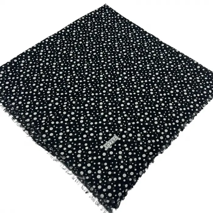 Eyfel Dimi Koton Eşarp Siyah-Beyaz Serisi (FE524-06)