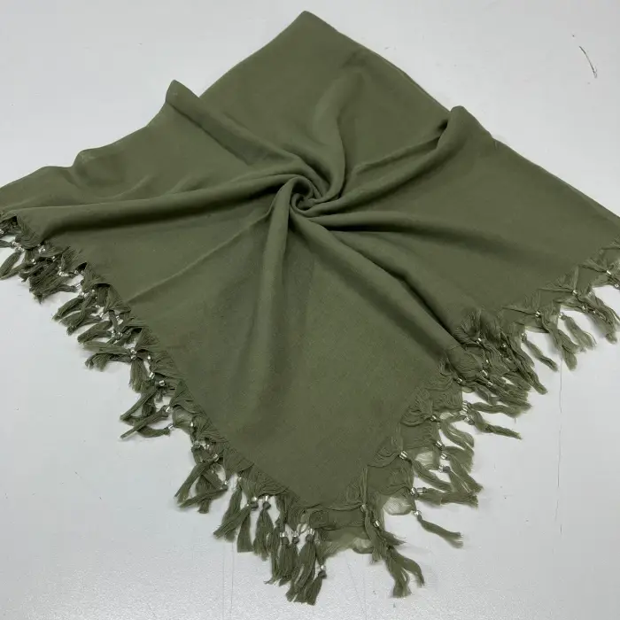 Firuze Düz Renk Sökme Boncuklu Koton Yazma (sm-48-03)