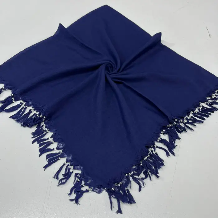 Firuze Düz Renk Sökme Boncuklu Koton Yazma (sm-48-04)