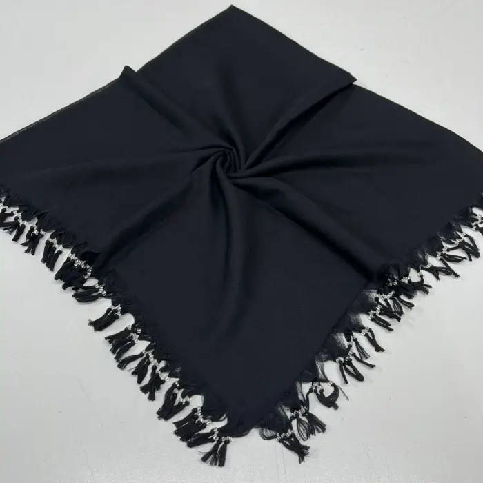 Firuze Düz Renk Sökme Boncuklu Koton Yazma (sm-48-05)