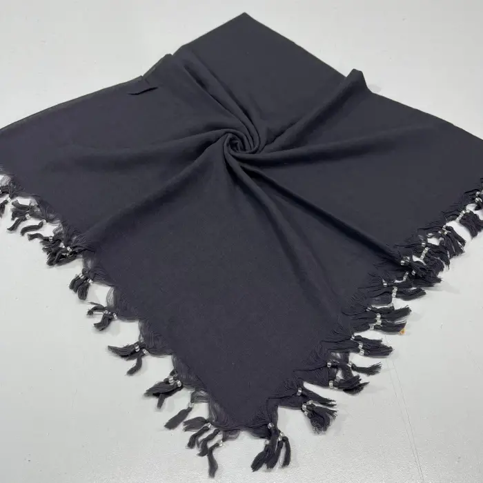 Firuze Düz Renk Sökme Boncuklu Koton Yazma (sm-48-12)