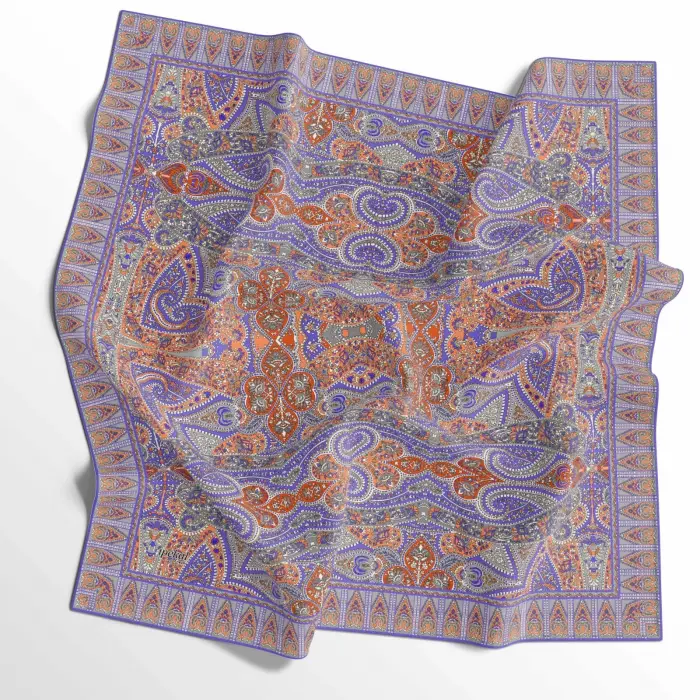 İpekal El Dikişli Dijital Soft Eşarp-soft14-11