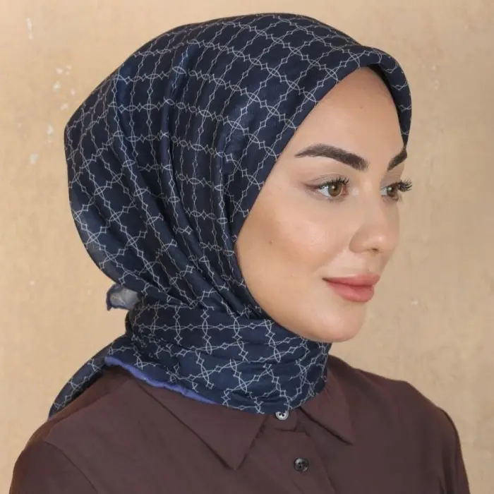 Locella El Dikişli Dijital Soft Eşarp Lacivert Serisi-soft15-03