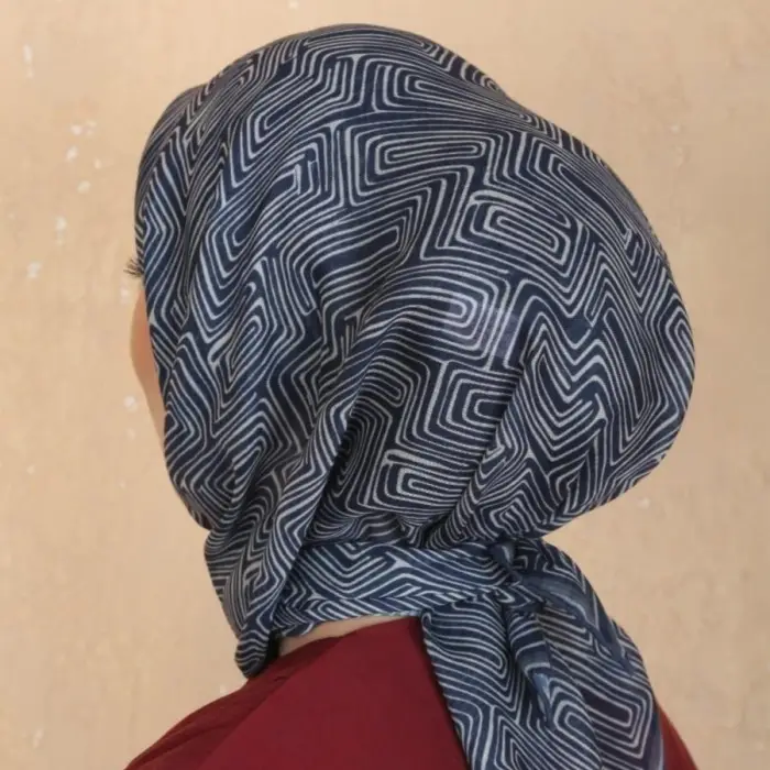 Locella El Dikişli Dijital Soft Eşarp Lacivert Serisi-soft15-05