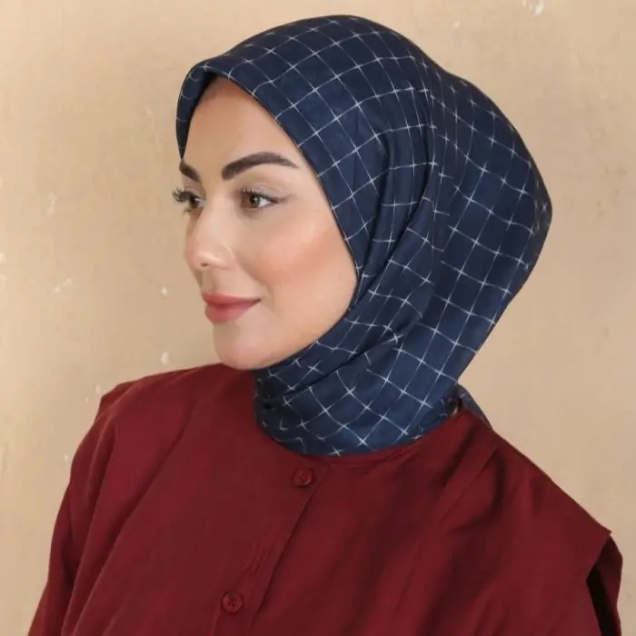 Locella El Dikişli Dijital Soft Eşarp Lacivert Serisi-soft15-06